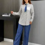 Set Top Mode - Gris Foncé Rayé