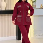 Jogging Femme Khadija - Rouge Bordeaux